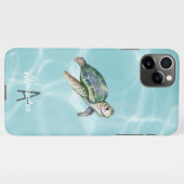 Coque iPhone 11Pro Max Tortue de mer Ocean Life Budget personnalisé nommé (Dos Horizontal)