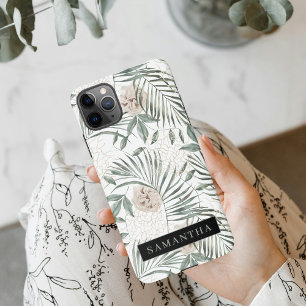 Coque iPhone 11Pro Max Tropical Watercolor Leaves & Flowers Pattern
