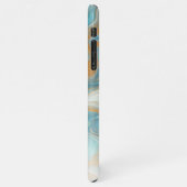 Coque iPhone 11Pro Max Turquoise Aqua Turquoise Blue Gold Marble Art Moti (Côté gauche)
