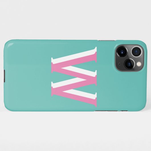 Coque iPhone 11Pro Max Turquoise et rose initial iPhone 11Pro Max Coque (Dos Horizontal)