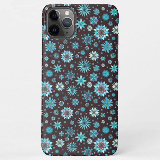 Coque iPhone 11Pro Max Turquoise Floral Pattern – Boho Aesthetic (Dos)
