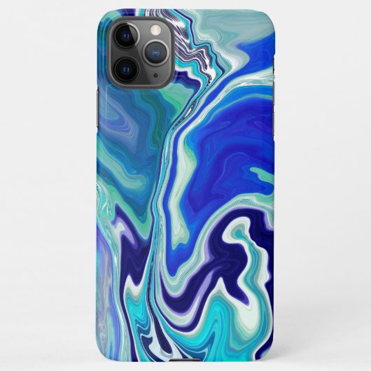 Coque iPhone 11Pro Max Vagues de marbre bleu et Turquoise (Dos)