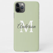 Coque iPhone 11Pro Max Vert moderne | Initiale personnelle (Dos)