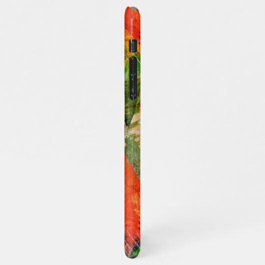 Coque iPhone 11Pro Max Vert violet orange rouge brosses Motif d'art (Côté gauche)