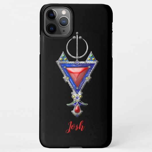 Coque iPhone 11Pro Max vieux pendentif historique berber bijoux couleur t (Dos)