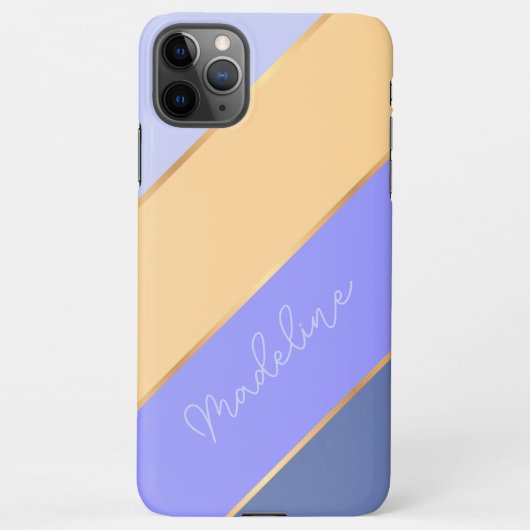 Coque iPhone 11Pro Max Violet bleu pastel jaune personnalisé (Dos)