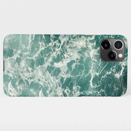 Coque iPhone 11Pro Max Waves Blue Green (Dos Horizontal)