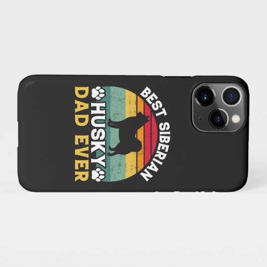 Coque iPhone 11Pro Meilleur Père Husky Sibérien Jamais, Hommage Fête  (Dos Horizontal)