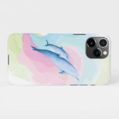 Coque iPhone 11Pro Mer Extraordinaire avec dauphins (Dos Horizontal)