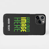 COQUE iPhone 11Pro MODÈLE DE TEXTE D'IMAGE NOIRE SIMPLE ET MODERNE (Dos Horizontal)