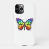 Coque iPhone 11Pro Monarque papillon arc-en-ciel (Dos)