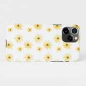 Coque iPhone 11Pro Motif de fleurs de dahlia d'aquarelle jaune (Dos Horizontal)
