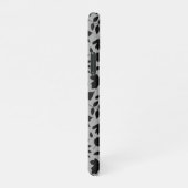 Coque iPhone 11Pro Motif Feuille tombé noir sur gris (Côté droit)