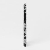 Coque iPhone 11Pro Motif Feuille tombé noir sur gris (Côté gauche)