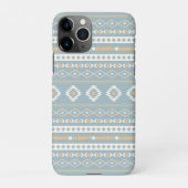 Coque iPhone 11Pro Motif Motif Mixte Aztec Crème Bleu Orange (Dos)