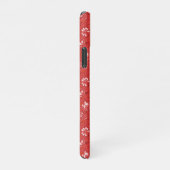 Coque iPhone 11Pro motif rose en rouge (Côté droit)