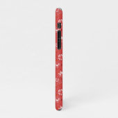 Coque iPhone 11Pro motif rose en rouge (Côté gauche)