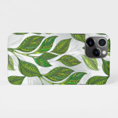 Coque iPhone 11Pro Motif sans couture avec Feuilles de thé vert (Dos Horizontal)