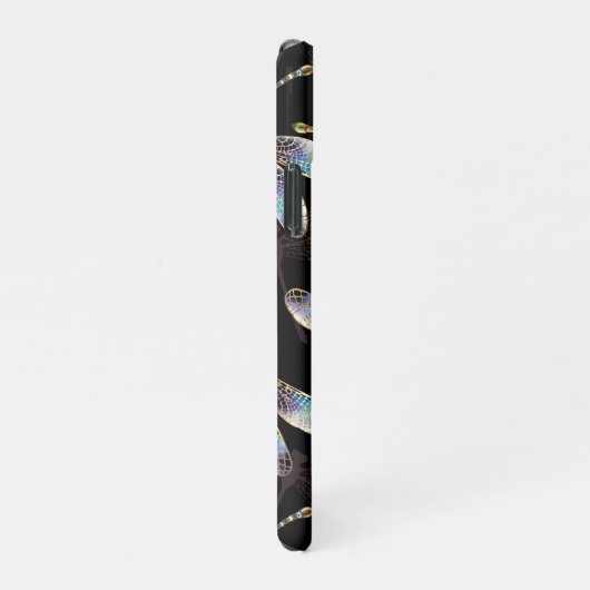 Coque iPhone 11Pro Motif sans couture avec libellules d'or (Côté droit)