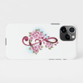 Coque iPhone 11Pro Notes de clef musicale en treble avec des fleurs S (Dos Horizontal)