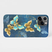Coque iPhone 11Pro Papillons dorés (Dos Horizontal)