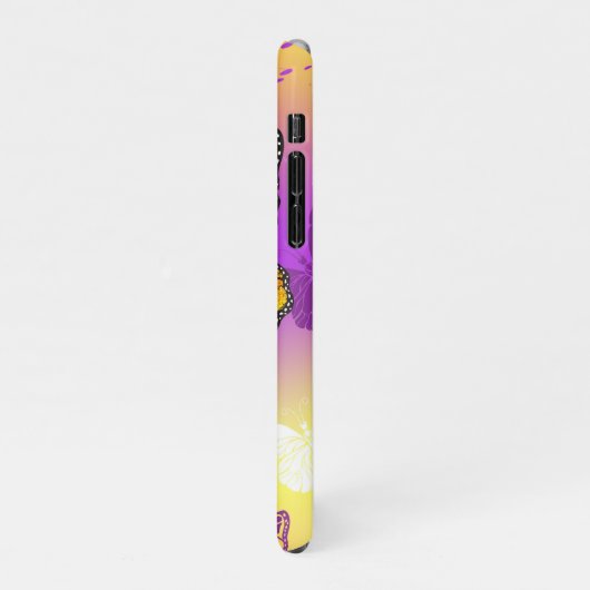 Coque iPhone 11Pro Papillons Monarque sur Arrière - plan pourpre (Côté gauche)