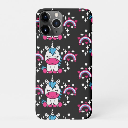 Coque iPhone 11Pro Petites filles Unicorn Pony (Dos)