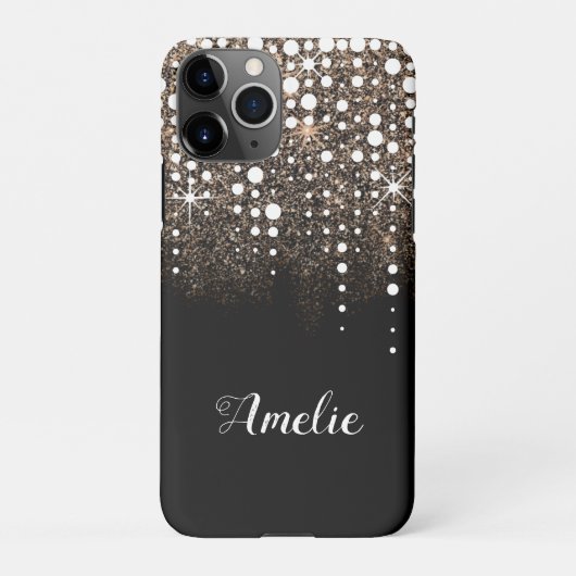 Coque iPhone 11Pro Pluie de Parties scintillant en chute libre Séquin (Dos)