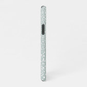 Coque iPhone 11Pro Points blancs peints modernes Mint bleu gris (Côté droit)