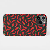 Coque iPhone 11Pro Poivrons rouges en noir (Dos Horizontal)