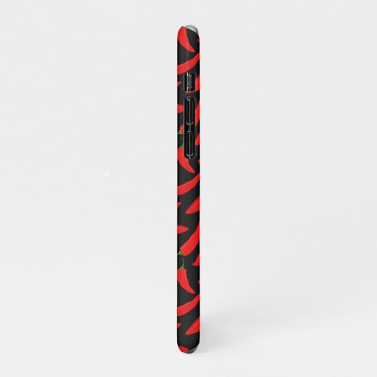Coque iPhone 11Pro Poivrons rouges en noir (Côté gauche)