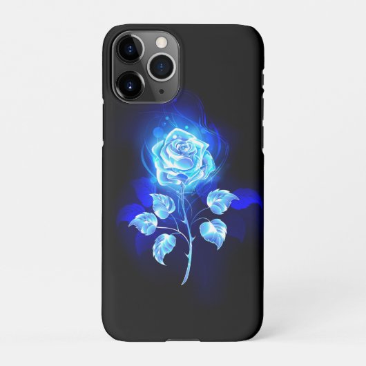 Coque iPhone 11Pro Rose bleu brûlant (Dos)
