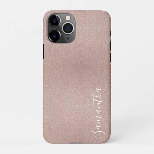 Coque iPhone 11Pro Rose Parties scintillant or Metallic Joli Fille Sp (Dos)