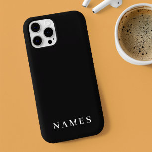 Coque iPhone 11Pro Simple Black Custom Ajouter Votre Nom Élégant