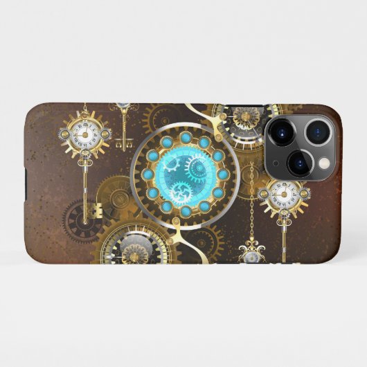 Coque iPhone 11Pro Steampunk Rusty Background (Dos Horizontal)