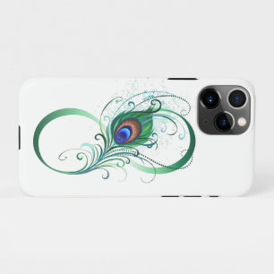 Coque iPhone 11Pro Symbole d'infini avec plume de paon