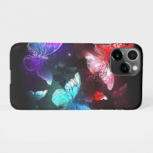 Coque iPhone 11Pro Trois papillons brillants sur l'arrière - plan de (Dos Horizontal)