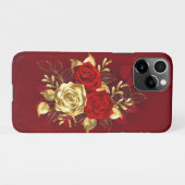 Coque iPhone 11Pro Trois Roses de bijoux (Dos Horizontal)