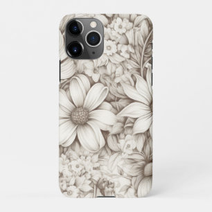 Coque iPhone 11Pro Vintage Floral Sepia Motif (5)