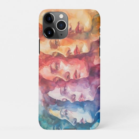Coque iPhone 11Pro Visages des femmes - Peinture aquarelle (Dos)
