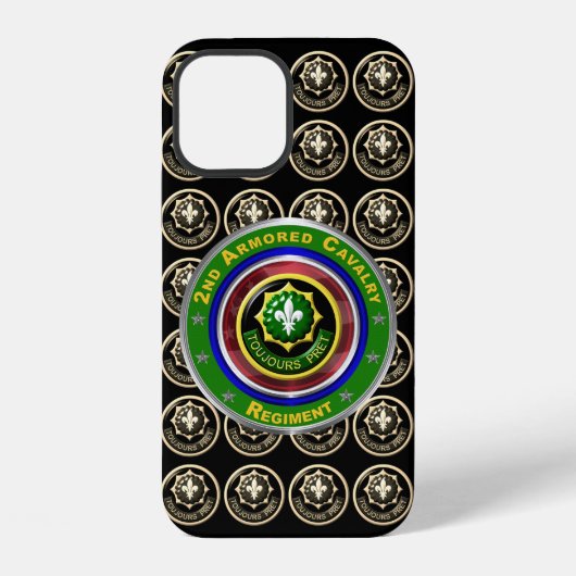 Coque iPhone 12 2e régiment de cavalerie blindée (Verso)