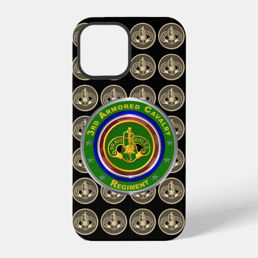 Coque iPhone 12 3e régiment de cavalerie blindée (Verso)