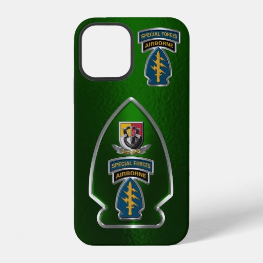 Coque iPhone 12 3ème Groupe des Opérations Spéciales Airborne Pers (Verso)