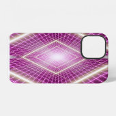 Coque iPhone 12 80s Rétro : Arrière - plan 3D Sci-Fi. (Verso Horizontal)