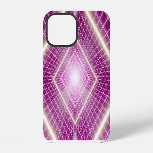 Coque iPhone 12 80s Rétro : Arrière - plan 3D Sci-Fi. (Verso)