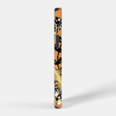 Coque iPhone 12 abstract pattern on orange yellow background with (Côté droit)