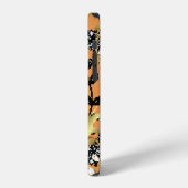 Coque iPhone 12 abstract pattern on orange yellow background with (Côté gauche)