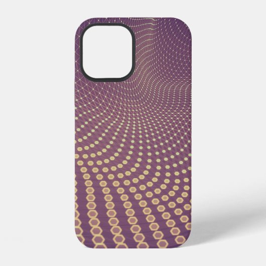 Coque iPhone 12 Abstract polygonal space low poly dark background  (Verso)