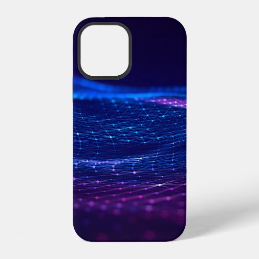 Coque iPhone 12 Abstract polygonal space low poly dark background (Verso)