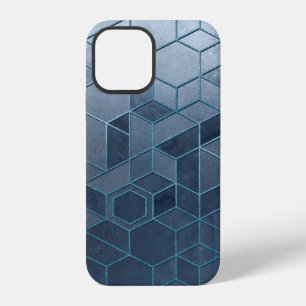 Coque iPhone 12 Abstraction géométrique d'hexagones sur un relief